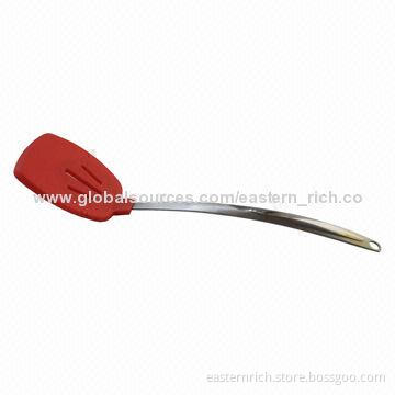 Silicone Slotted Turner, 18/0 SS Handle, 34.5cm Length